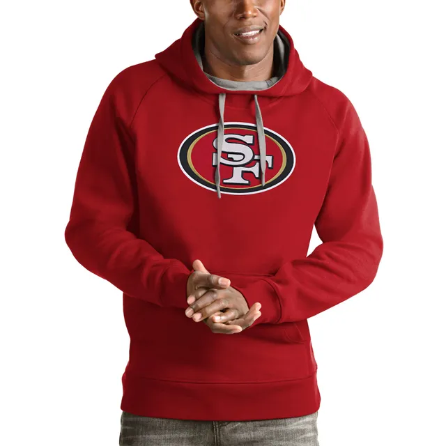 Men's Mitchell & Ness Scarlet/Black San Francisco 49ers Big & Tall Big Face  Pullover Hoodie