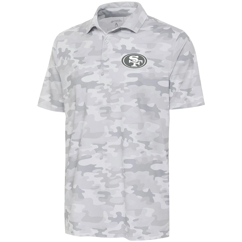 Polo Collide avec logo anthracite des San Francisco 49ers d'Antigua blanc pour hommes