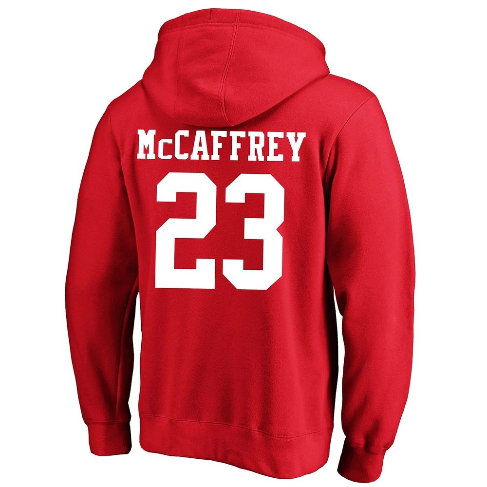 Sweat à capuche en polaire pour homme Christian McCaffrey Scarlet San Francisco 49ers Super Bowl LVIII Big & Tall Player Name Number