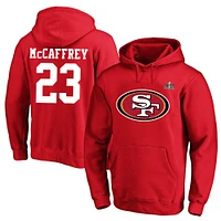 Sweat à capuche en polaire pour homme Christian McCaffrey Scarlet San Francisco 49ers Super Bowl LVIII Big & Tall Player Name Number