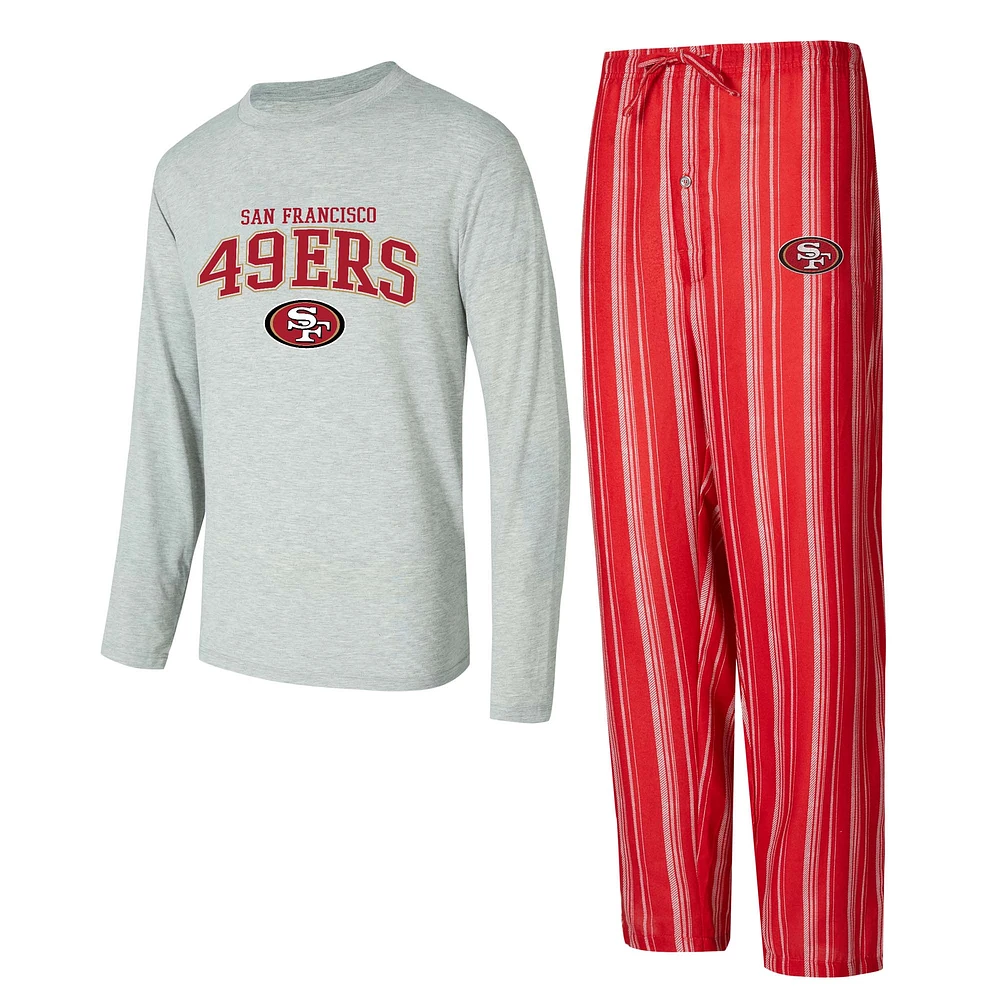 Ensemble de nuit pour homme Concepts Sport San Francisco 49ers Petition avec t-shirt à manches longues et pantalon