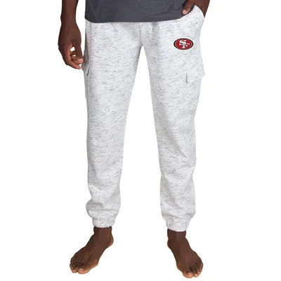 San Francisco 49ers Concepts Sport Alley Fleece Cargo Pants - White/Charcoal