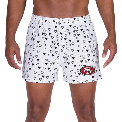 San Francisco 49ers Concepts Sport Epiphany Allover Print Boxer Shorts - White