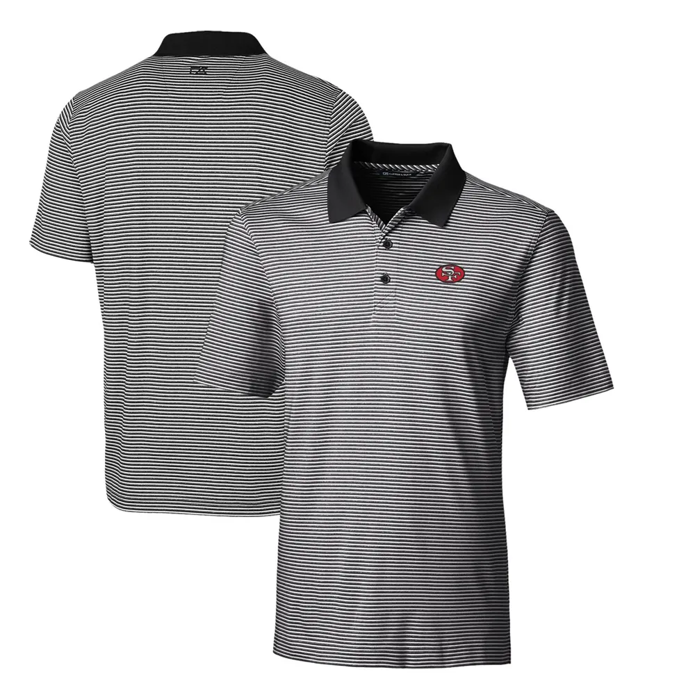 Men's Cutter & Buck White San Francisco 49ers Helmet Prospect Textured Stretch Polo Size: Medium