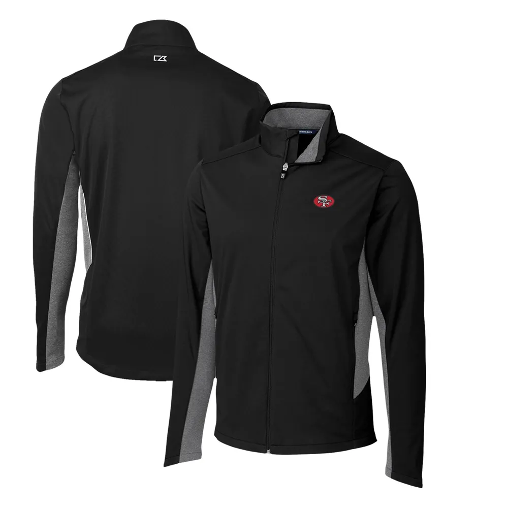 Lids San Francisco 49ers Cutter & Buck Throwback Logo Navigate Softshell  Full-Zip Jacket - Black