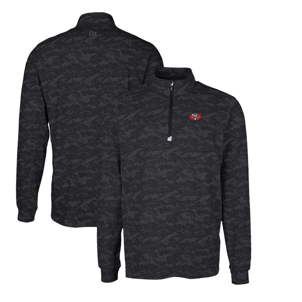 Lids San Francisco 49ers Cutter & Buck Throwback Logo Traverse Camo Print  Stretch Quarter-Zip Pullover Top - Black