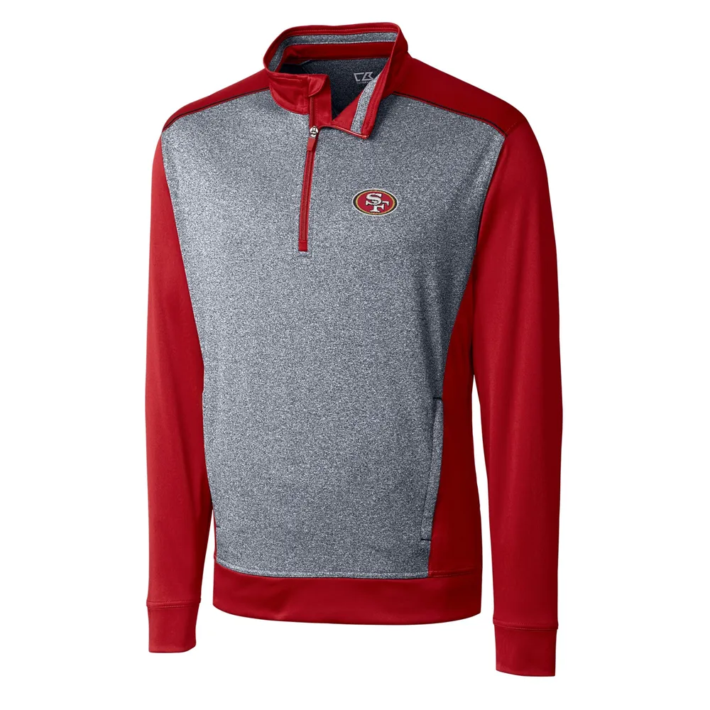 Lids San Francisco 49ers Cutter & Buck Big Tall Replay Pullover Jacket -  Scarlet/Gray
