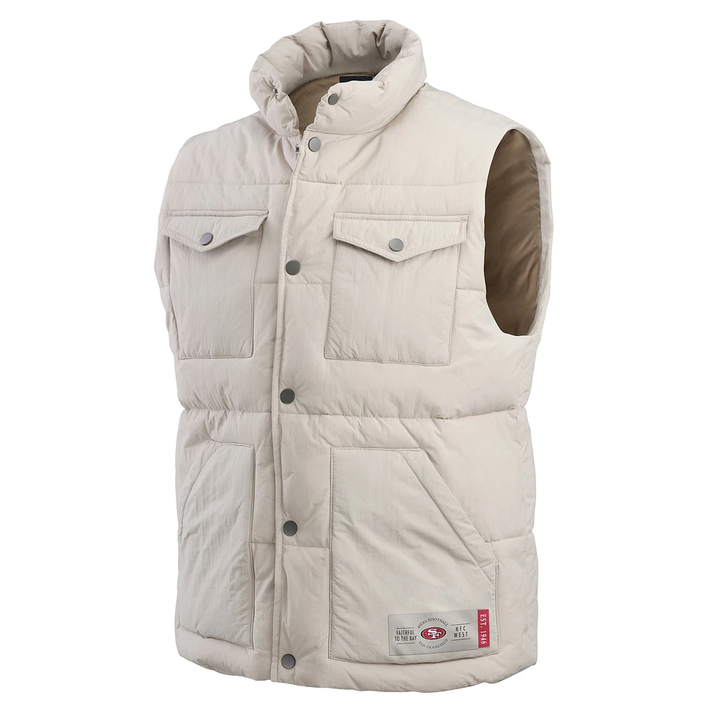 Men's Darius Rucker Collection by Fanatics Cream San Francisco 49ers Puffer Full-Snap Vest