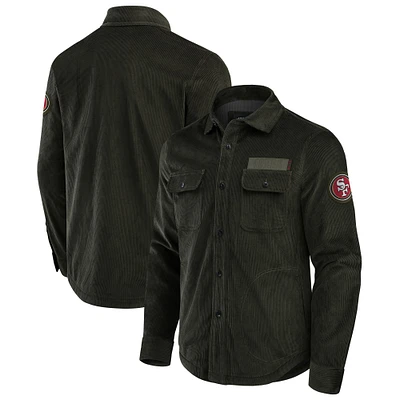 Men's Darius Rucker Collection by Fanatics Dark Green San Francisco 49ers Corduroy Full-Button Shacket