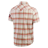 Men's Darius Rucker Collection by Fanatics Scarlet San Francisco 49ers Plaid Full-Snap Shirt