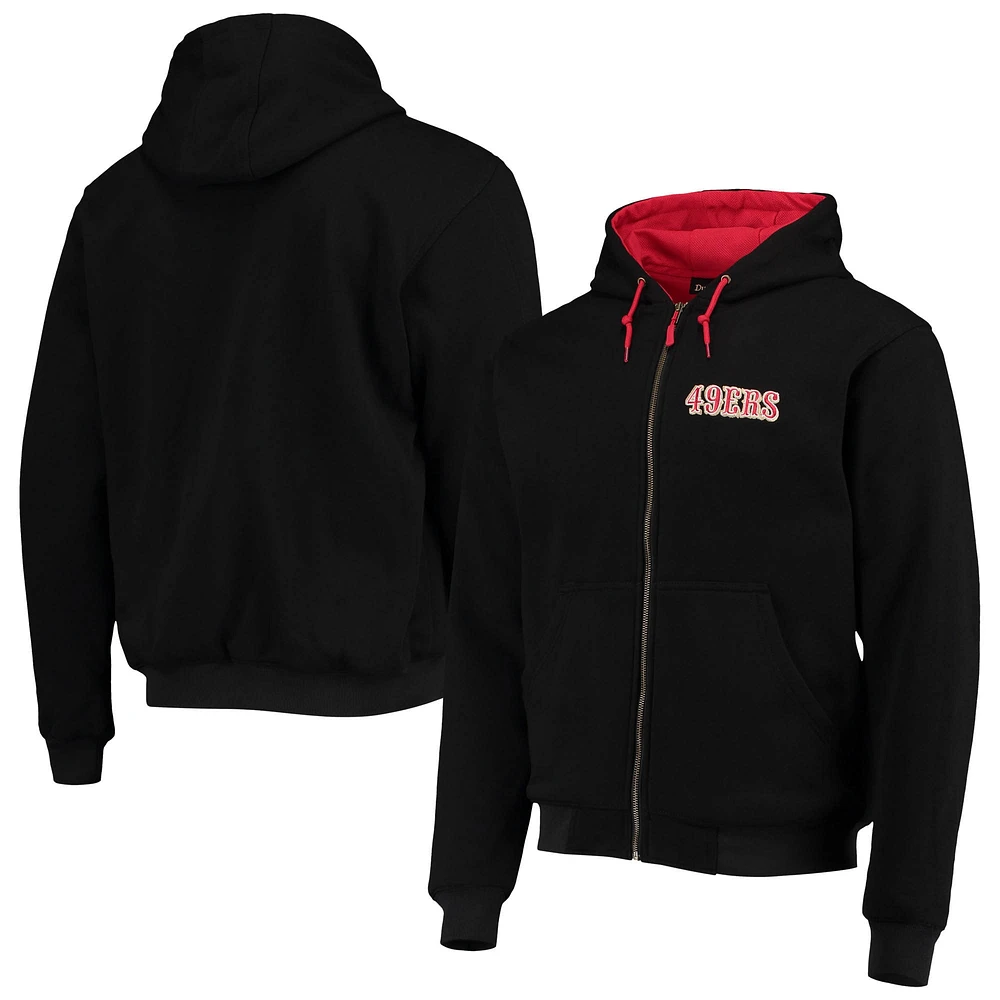 Dunbrooke Black San Francisco 49ers Craftsman Sweat à capuche entièrement zippé avec doublure thermique pour homme