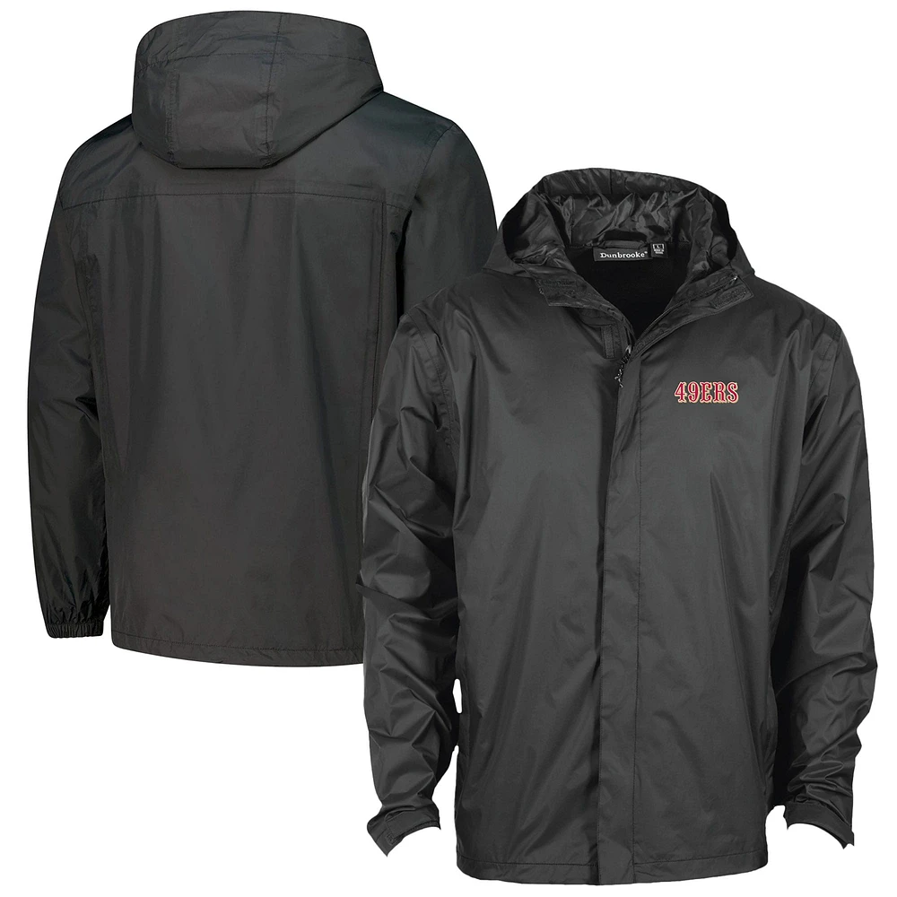 Veste à capuche entièrement zippée et imperméable Dunbrooke Black San Francisco 49ers Tropic pour homme