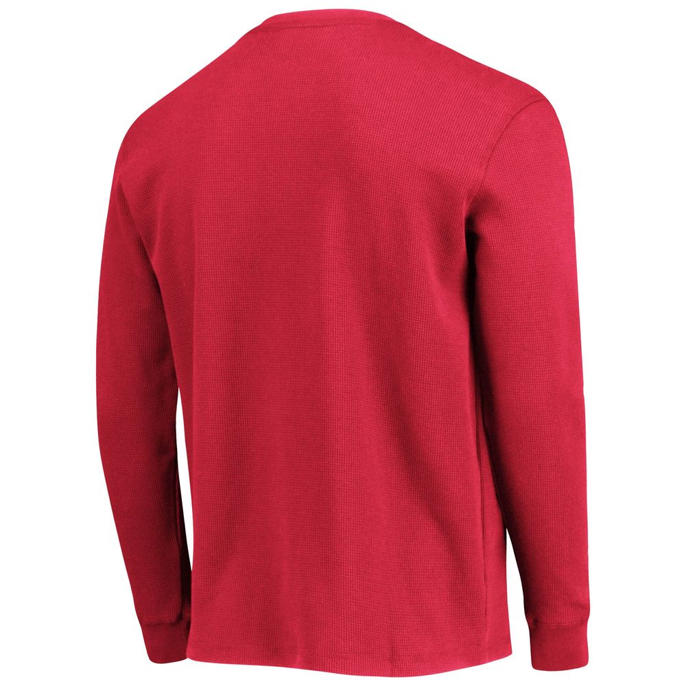 Men's Dunbrooke Scarlet San Francisco 49ers Logo Maverick Thermal Henley Long Sleeve T-Shirt