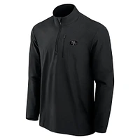 Men's Fanatics Black San Francisco 49ers Front Office Micro Tonal Quarter-Zip Pullover