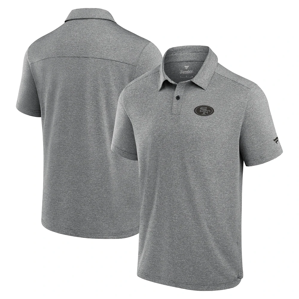 Polo noir Fanatics pour hommes, San Francisco 49ers Front Office Tech