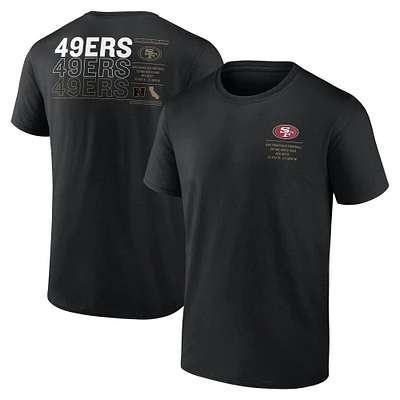 T-shirt Fanatics pour homme avec statistiques répétées des 49ers de San Francisco noir