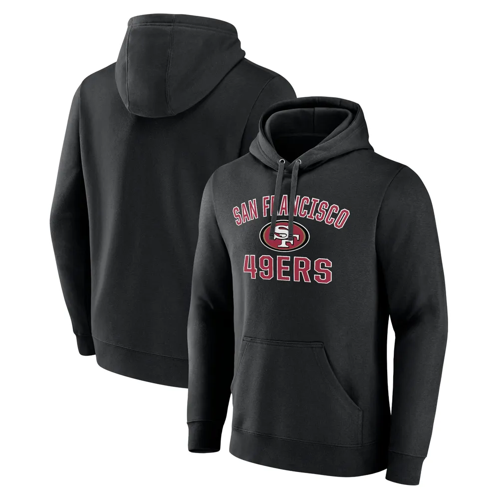 Men's San Francisco 49ers Fanatics Branded Black Team Authentic Logo  Personalized Name & Number Pullover Hoodie