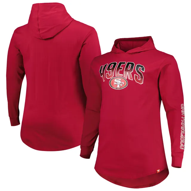 Lids San Francisco 49ers Big & Tall Raglan Short Sleeve Pullover Hoodie -  Heathered Gray/Scarlet