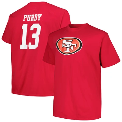 Men's Fanatics Brock Purdy Scarlet San Francisco 49ers Big & Tall Player Name Number T-Shirt