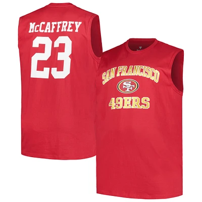 Men's Fanatics Christian McCaffrey Scarlet San Francisco 49ers Big & Tall Muscle Tank Top