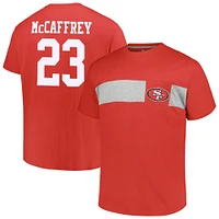 Fanatics pour hommes Christian McCaffrey Scarlet San Francisco 49ers T-shirt grand et