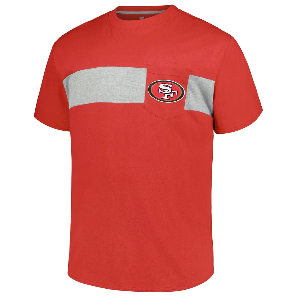 Fanatics pour hommes Christian McCaffrey Scarlet San Francisco 49ers T-shirt grand et