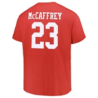 Fanatics pour hommes Christian McCaffrey Scarlet San Francisco 49ers T-shirt grand et