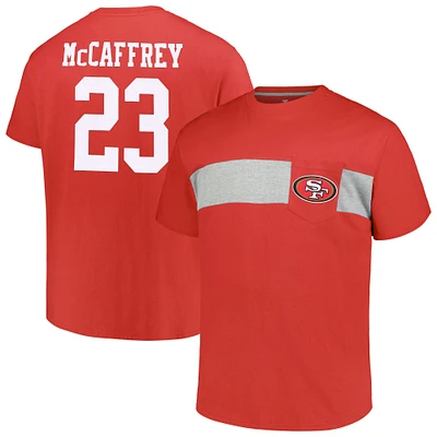 Men's Fanatics Christian McCaffrey Scarlet San Francisco 49ers Big & Tall T-Shirt