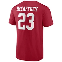 Men's Fanatics Christian McCaffrey Scarlet San Francisco 49ers Player Icon Name & Number T-Shirt