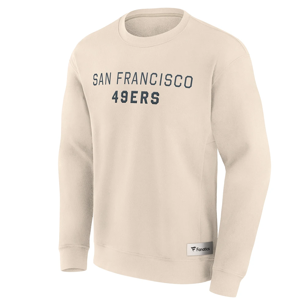 Men's Fanatics Cream San Francisco 49ers Elements Future Ground Lettering Pullover Sweatshirt