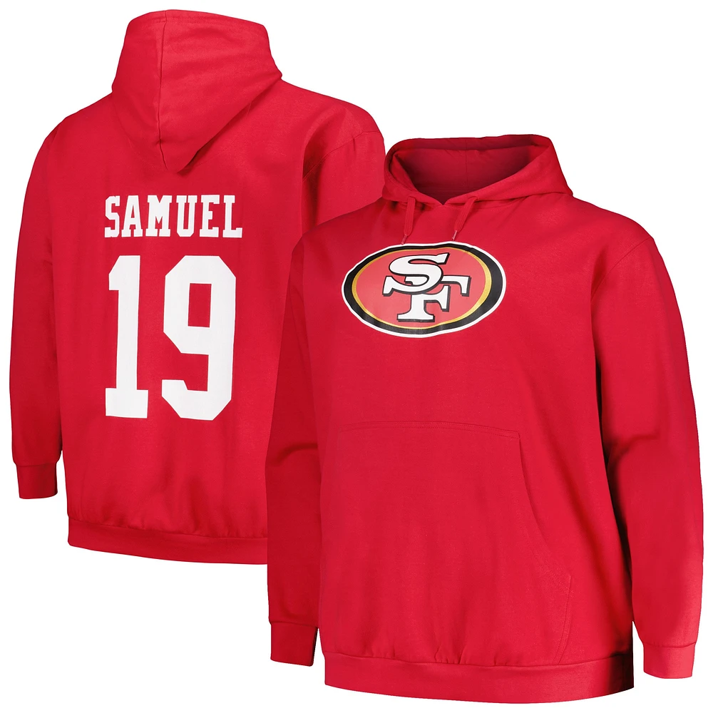 Fanatics pour hommes Deebo Samuel Scarlet San Francisco 49ers Big & Tall Fleece Name Number Pull à capuche