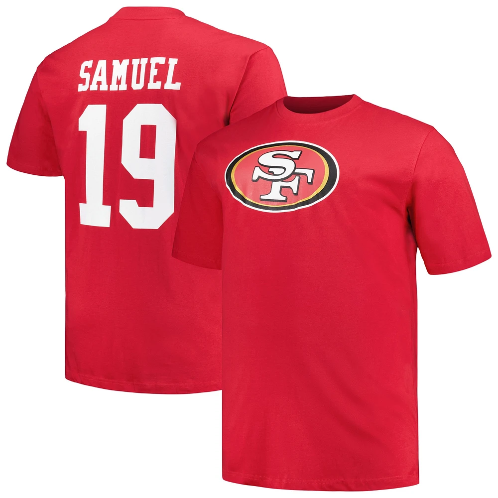 Fanatics pour hommes Deebo Samuel Scarlet San Francisco 49ers Big & Tall Player Name Number T-shirt