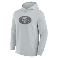 Men's Fanatics Gray San Francisco 49ers Elements Blaze Tri-Blend Long Sleeve Hoodie T-Shirt