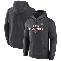 Sweat à capuche en polaire pour hommes Fanatics Heather Charcoal San Francisco 49ers 2023 NFL Playoffs