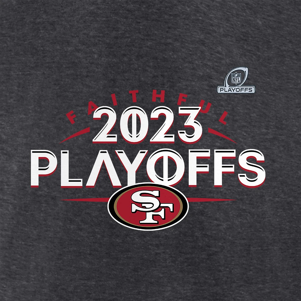 T-shirt Fanatics Heather Charcoal pour hommes des San Francisco 49ers 2023 NFL Playoffs