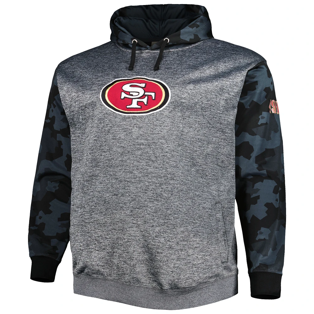 Sweat à capuche camouflage pour hommes Fanatics Heather Charcoal San Francisco 49ers Big & Tall