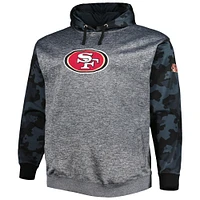 Men's Fanatics Heather Charcoal San Francisco 49ers Big & Tall Camo Pullover Hoodie