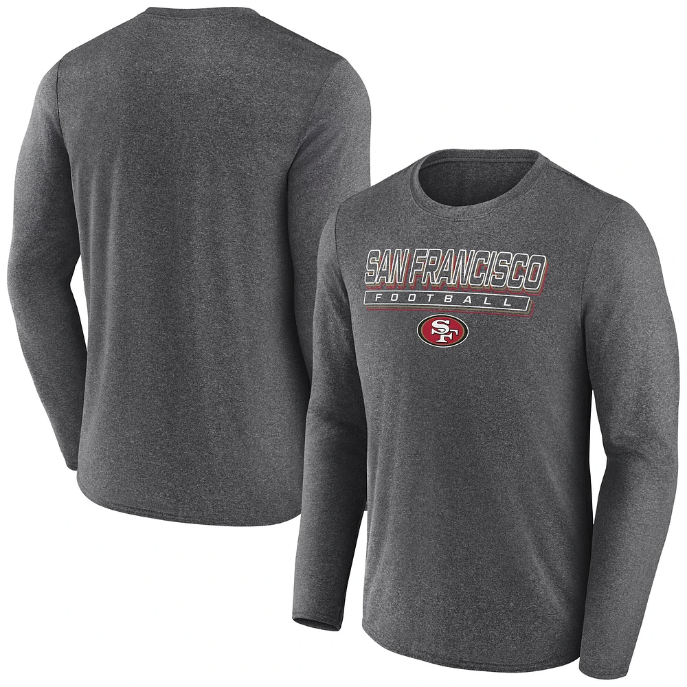 Men's Fanatics  Heather Charcoal San Francisco 49ers Fundamentals Long Sleeve T-Shirt