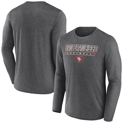 Men's Fanatics  Heather Charcoal San Francisco 49ers Fundamentals Long Sleeve T-Shirt