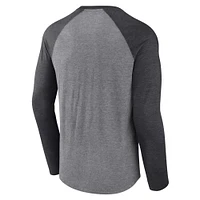 Men's Fanatics Heather Gray/Heather Charcoal San Francisco 49ers Raglan Long Sleeve T-Shirt
