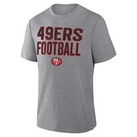 Men's Fanatics Heather Gray San Francisco 49ers First Down Tribute Tri-Blend T-Shirt