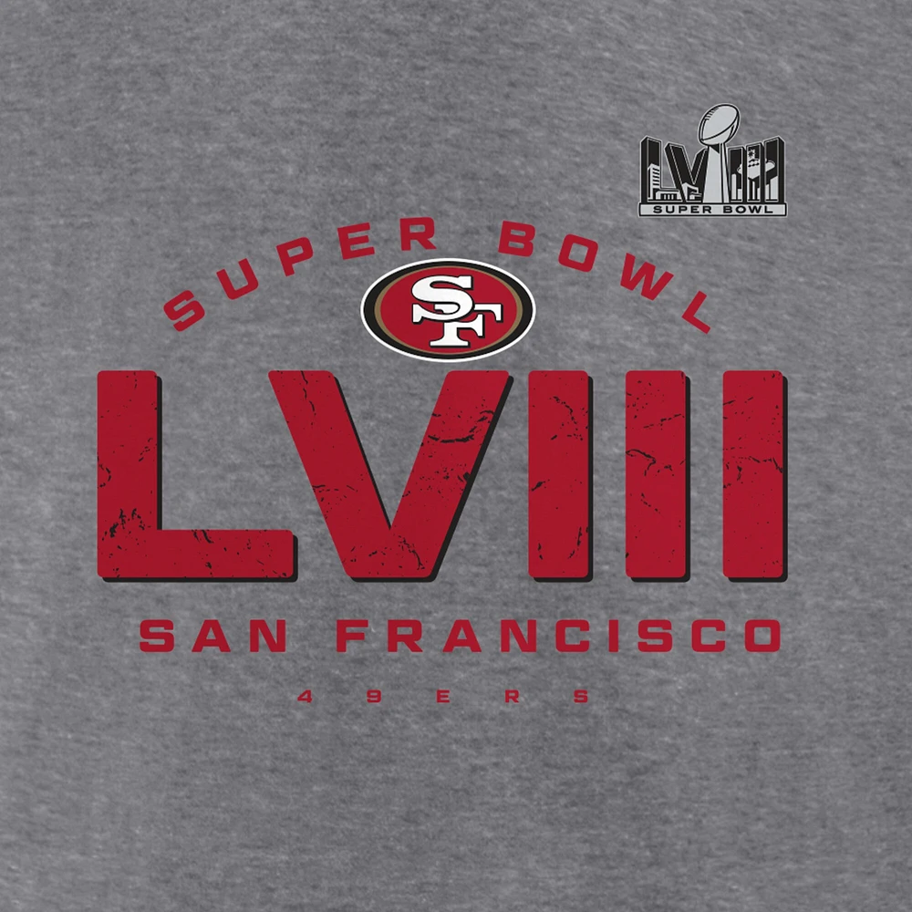 T-shirt Fanatics Heather Grey San Francisco 49ers Super Bowl LVIII Made it pour hommes