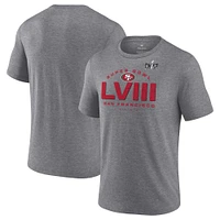 T-shirt Fanatics Heather Grey San Francisco 49ers Super Bowl LVIII Made it pour hommes