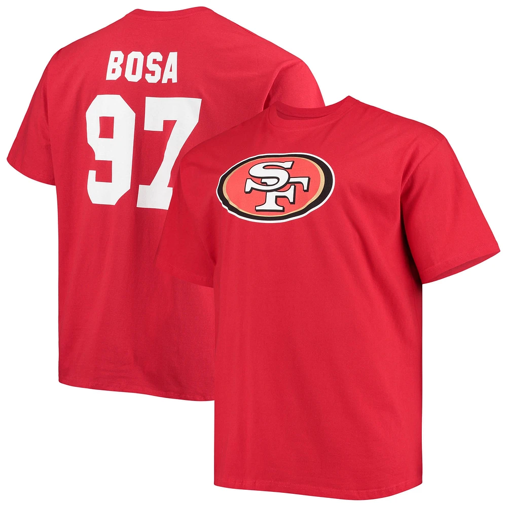 Men's Fanatics Nick Bosa Scarlet San Francisco 49ers Big & Tall Player Name Number T-Shirt