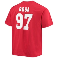 Fanatics pour hommes Nick Bosa Scarlet San Francisco 49ers Big & Tall Player Name Number T-shirt