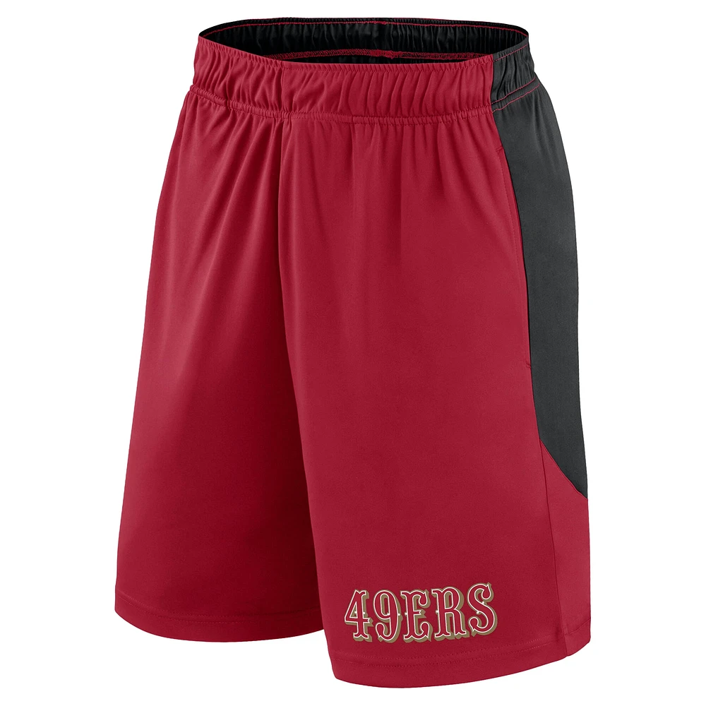 Men's Fanatics Scarlet/Black San Francisco 49ers Big & Tall Launch Shorts