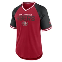 T-shirt raglan Hashmark pour homme Fanatics écarlate/noir des 49ers de San Francisco