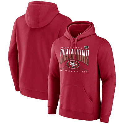 Men's Fanatics  Scarlet San Francisco 49ers 2023 NFC Champions Hometown Pullover Hoodie