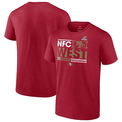 Men's Fanatics  Scarlet San Francisco 49ers 2023 NFC West Division Champions Big & Tall Conquer T-Shirt