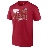 Fanatics Scarlet San Francisco 49ers 2023 NFC West Division Champions Conquer T-shirt pour hommes